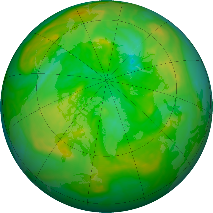 Arctic ozone map for 06 July 2015